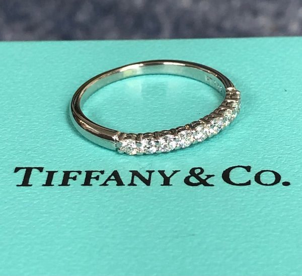 Tiffany & Co. 0.27tcw Diamond Embrace 2.2mm Half Eternity Band PT950 RRP $6750