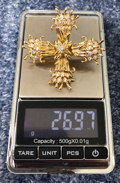 Tiffany & Co. 1.18tcw Diamond & 18ct Solid Gold Maltese Cross Rcpts/Boxes $32000