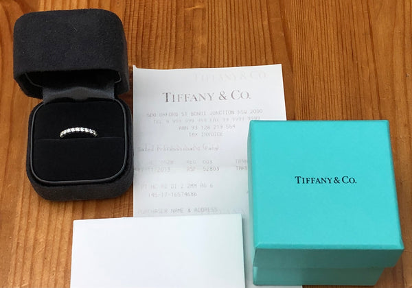 Tiffany & Co. 0.27tcw Diamond Embrace 2.2mm Half Eternity Band RRP $6750 Rcpt