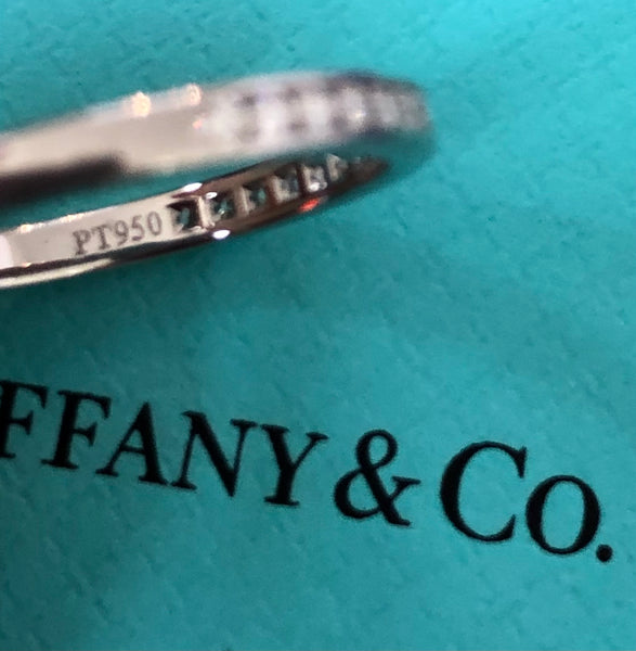 Tiffany & Co. 0.17tcw Diamond and Platinum Half Eternity Wedding/Anni Ring $4350