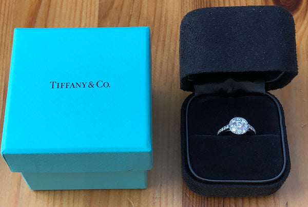 Tiffany & Co. 0.64tcw Diamond Single Circlet Engagement Ring in Platinum Boxes