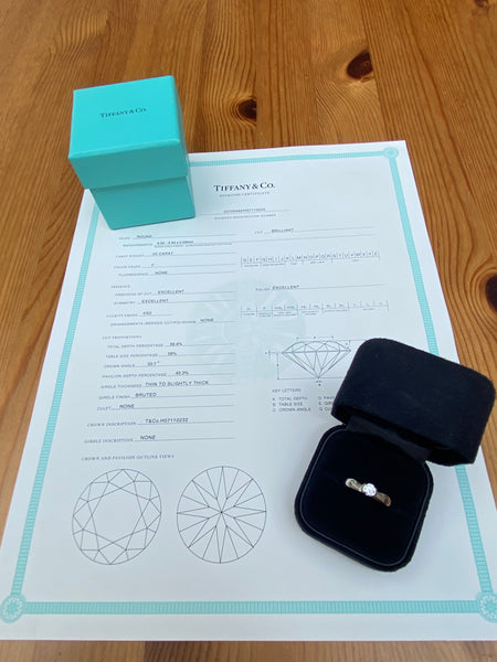 Tiffany & Co 0.33ct F/VS2 Etoile Solitaire Diamond Engagement Ring Platinum