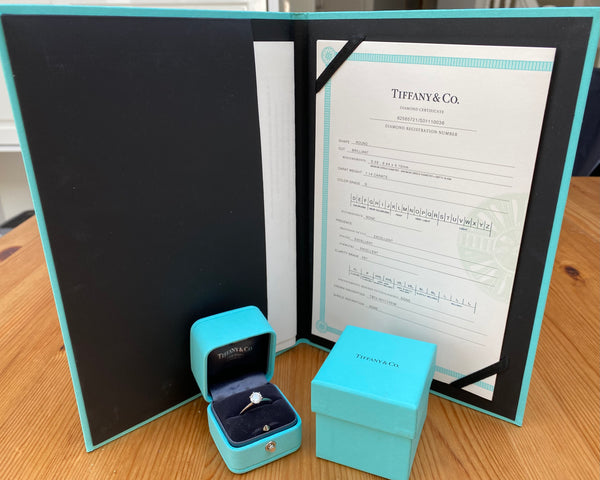 Tiffany & Co. 1.14ct G/VS1 Diamond Solitaire Engagement Ring Box/Papers/Cert