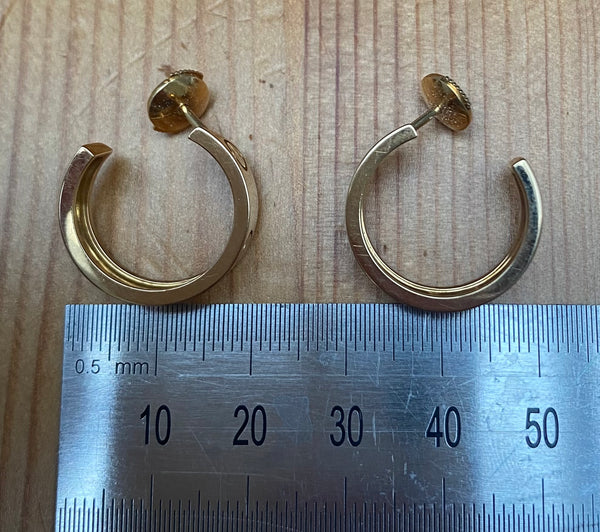 Cartier LOVE 18ct Yellow Gold 5.7mm wide Hoop Earrings with Cert/Packaging