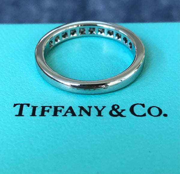 Tiffany & Co. 0.33tcw Diamond Half Eternity Band Platinum 3mm wide $6200