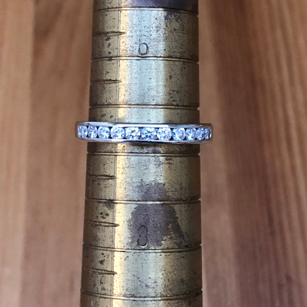 Tiffany & Co. 0.33tcw Diamond Half Eternity Band Platinum 3mm wide $6200
