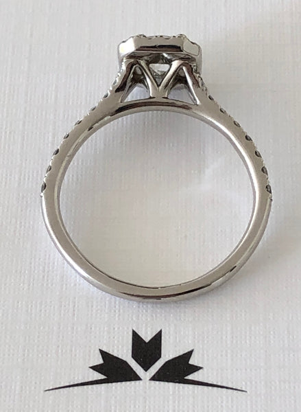 Hearts on Fire 0.91tcw Diamond Halo Dream Cut Engagement Ring $10255 Cert/Rcpt/Boxes