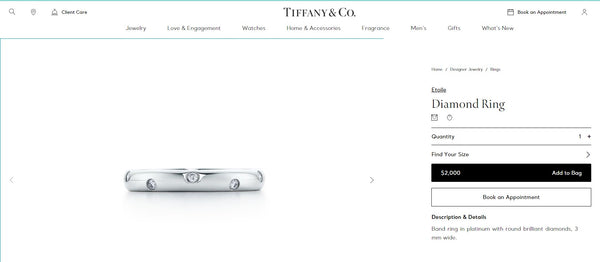 Tiffany & Co. 3mm Diamond/Platinum Etoile Full Eternity Anni Band Ring Sz 7.25