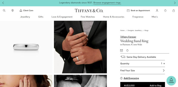 Tiffany & Co. Forever Platinum Wedding Band 4.5mm wide Boxes PT950 9.42gms