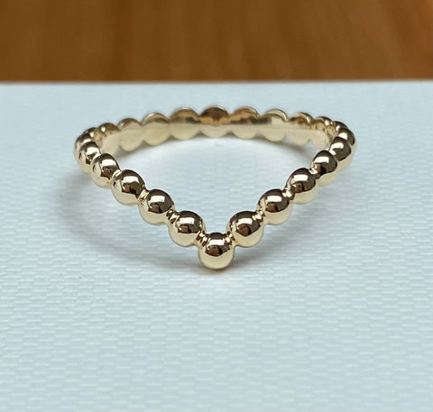 14ct Solid Gold Bubble V Ring Size 6 2.3mm Wide Stacking Ring by CTJ