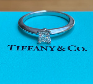 Tiffany & Co. 0.32ct I/VVS2 Diamond Princess Cut Engagement Ring Val/Cert/Boxes