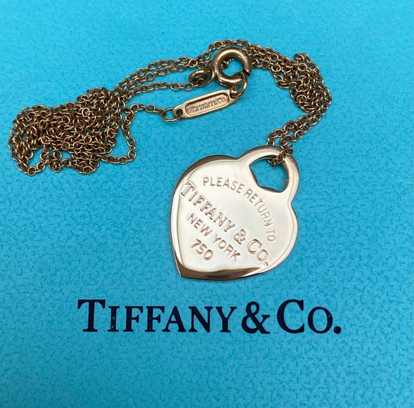 Tiffany & Co. Return to Tiffany 18ct Gold Heart Pendant/Packaging