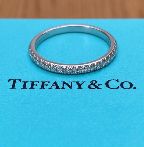 Tiffany & Co. 0.17tcw Soleste Diamond Half Eternity Ring in Platinum $4700