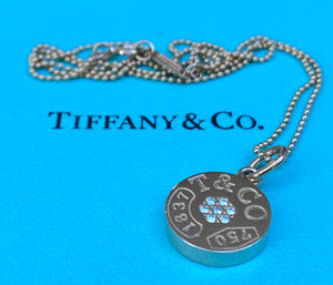 Tiffany & Co. Vintage ‘Large’ 1837 Diamond Pendant on 16inch Tiffany Ball Chain