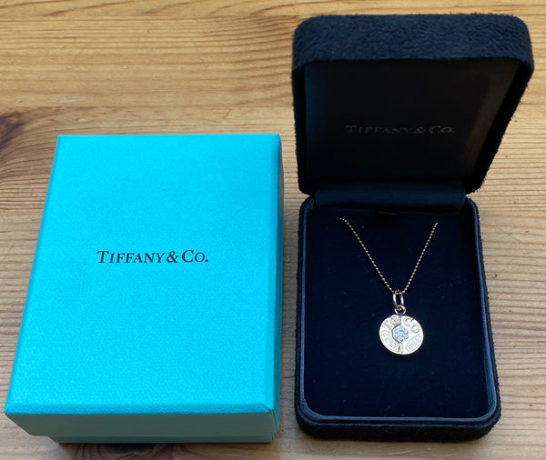 Tiffany & Co. Vintage ‘Large’ 1837 Diamond Pendant on 16inch Tiffany Ball Chain