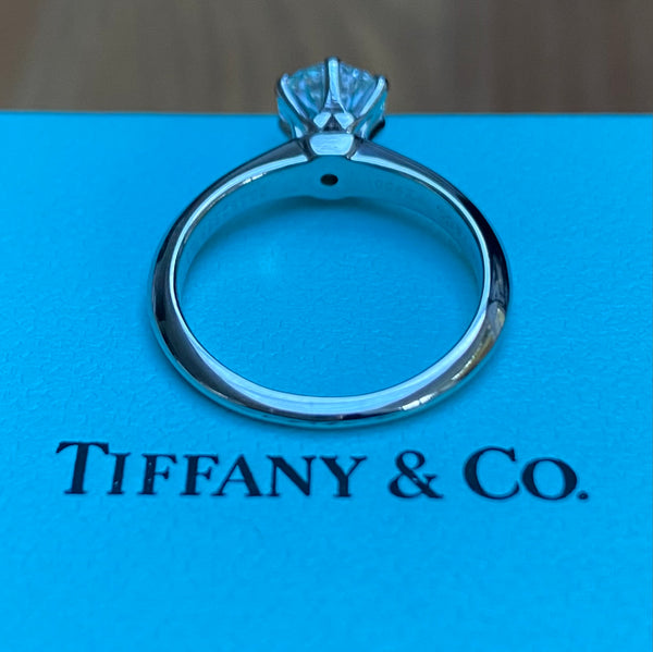 Tiffany & Co. 0.84ct I/VS2 Diamond Solitaire Engagement Ring Cert/Val/Boxes