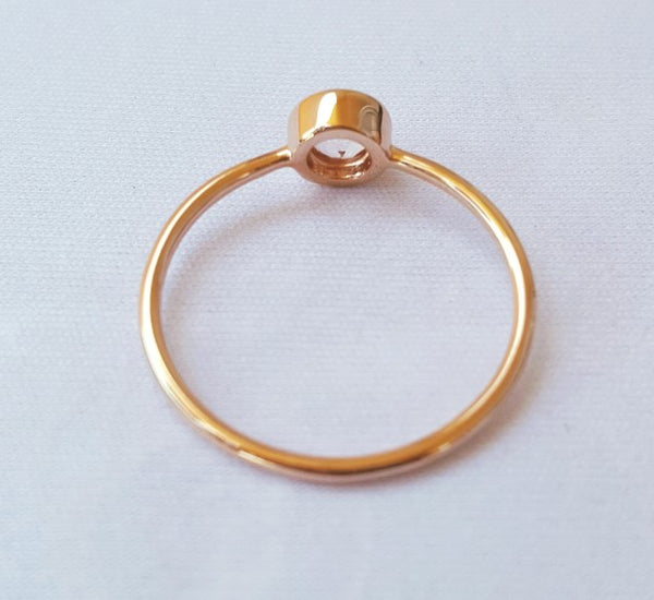 0.25ct Morganite Bezel Set Promise Ring in 18ct Rose Gold CTJ US Size 5.5
