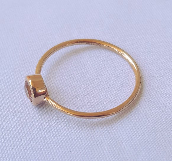 0.25ct Morganite Bezel Set Promise Ring in 18ct Rose Gold CTJ US Size 5.5