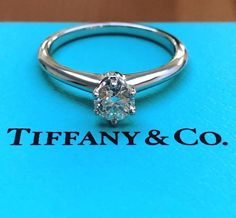 Tiffany & Co. 0.46ct H/VVS2 Diamond Classic Solitaire Engagement Ring Cert/Val
