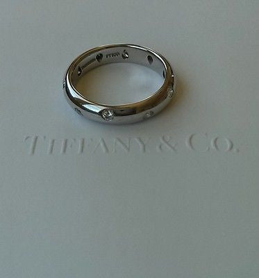 Tiffany & Co Etoile Platinum Diamond Band 0.22ct Size 6.5 RRP $3550