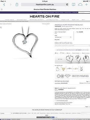 Hearts on Fire Diamond Ideal Cut Amorous Heart Pendant 18ct White Gold