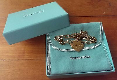 Tiffany & Co SOLID 18ct Yellow Gold 'Return to Tiffany' Heart Tag Bracelet 21cm