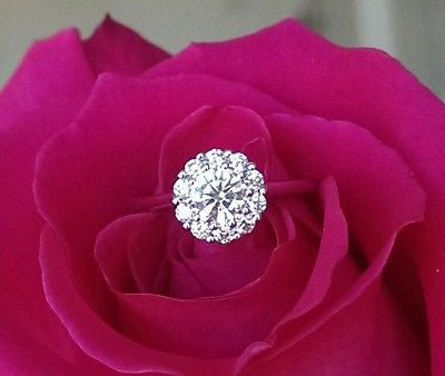 Hearts on Fire 0.91tcw Beloved Ideal Cut Diamond Halo Engagement Ring