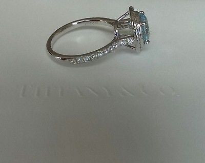 Tiffany & Co Soleste 1.46ct Aquamarine & 0.46tcw Diamond Engagement/Anniver Ring