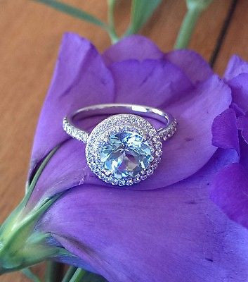 Tiffany & Co Soleste 1.46ct Aquamarine & 0.46tcw Diamond Engagement/Anniver Ring