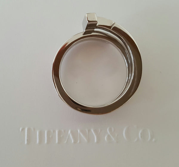 Tiffany & Co. Diamond and 18ct White Gold Tiffany T Wrap Ring Size 9 RRP $3800