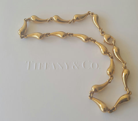 Tiffany & Co Solid 18ct Gold Elsa Peretti Tear Drop Bracelet 12.67gms