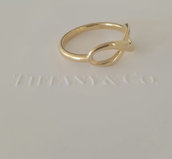 Tiffany & Co. 18ct Yellow Gold Infinity Ring Size 7 with Receipt
