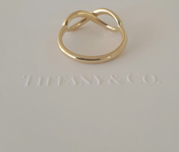 Tiffany & Co. 18ct Yellow Gold Infinity Ring Size 7 with Receipt
