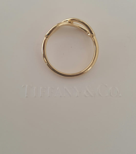 Tiffany & Co. 18ct Yellow Gold Infinity Ring Size 7 with Receipt