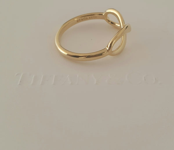 Tiffany & Co. 18ct Yellow Gold Infinity Ring Size 7 with Receipt