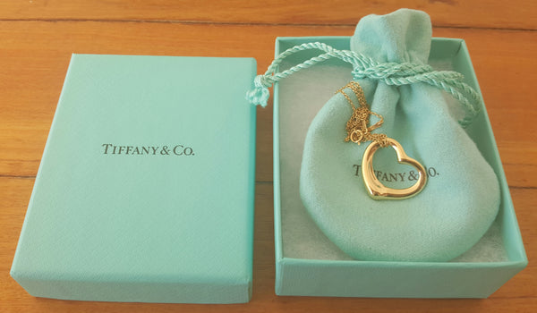 Tiffany & Co. 18ct Yellow Gold Elsa Peretti Heart Med Pendant/Necklace Circa 2000