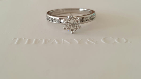 Tiffany & Co. 0.79tcw H/VVS2 Diamond Engagement Ring with Diamonds on the Band