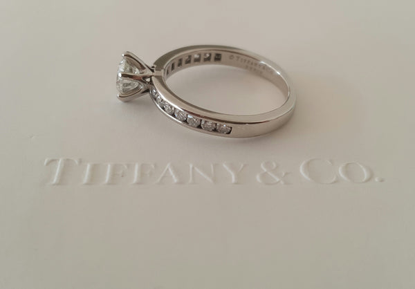 Tiffany & Co. 0.79tcw H/VVS2 Diamond Engagement Ring with Diamonds on the Band