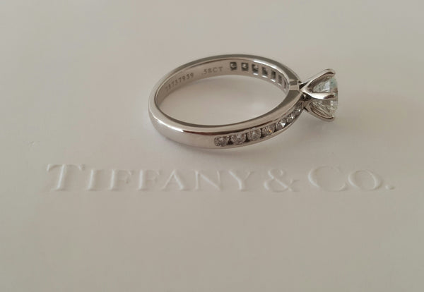 Tiffany & Co. 0.79tcw H/VVS2 Diamond Engagement Ring with Diamonds on the Band