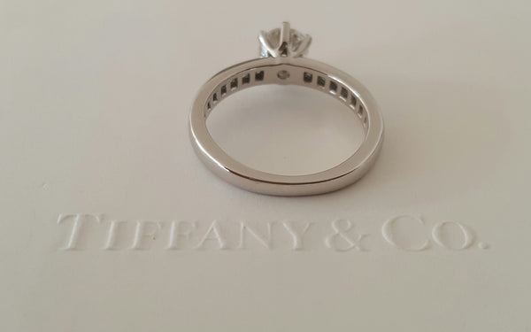 Tiffany & Co. 0.79tcw H/VVS2 Diamond Engagement Ring with Diamonds on the Band