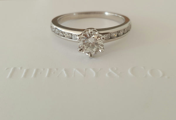 Tiffany & Co. 1.12tcw G/VVS2 Diamond Engagement Ring with Diamonds on the Band