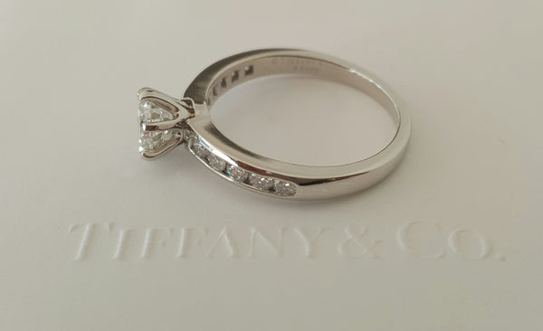 Tiffany & Co. 1.12tcw G/VVS2 Diamond Engagement Ring with Diamonds on the Band