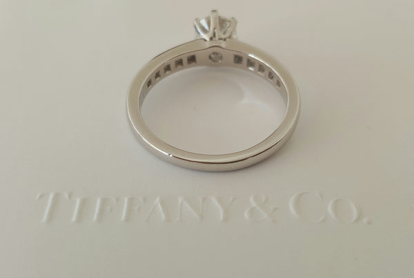 Tiffany & Co. 1.12tcw G/VVS2 Diamond Engagement Ring with Diamonds on the Band