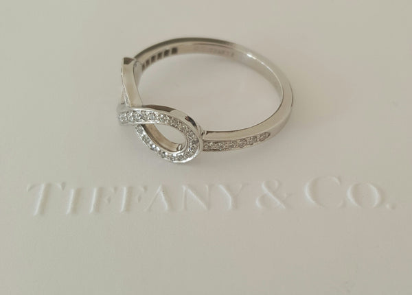 Tiffany & Co. 0.14tcw Diamond and Platinum Infinity Ring Size 5 RRP $4250