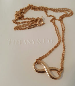 Tiffany & Co 18ct Rose Gold Tiffany Infinity Pendant/Necklace 16" Chain