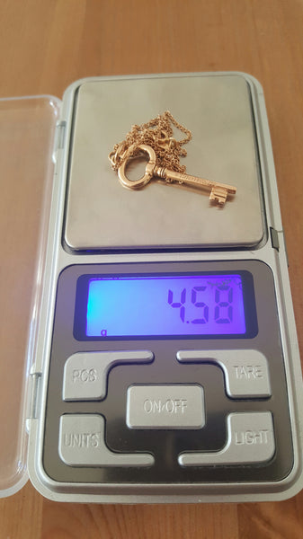 Tiffany & Co 18ct Rose Gold Key Pendant/Necklace 16" adjustable 18ct Chain