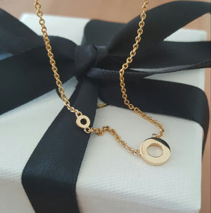 Solid 18ct 18k Yellow Gold Double Circle Pendant Original Design by CTJ on 18" Chain
