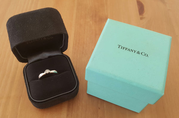 Tiffany & Co 0.18ct D/VVS1 Diamond Solitaire Etoile Engagement Ring Platinum