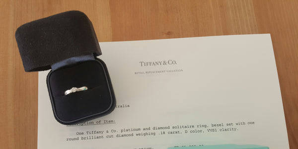 Tiffany & Co 0.18ct D/VVS1 Diamond Solitaire Etoile Engagement Ring Platinum