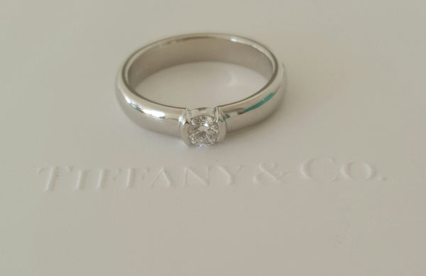 Tiffany & Co 0.18ct D/VVS1 Diamond Solitaire Etoile Engagement Ring Platinum